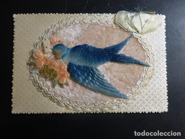 Postales: GOLONDRINA CON ENCAJE POSTAL - Foto 1