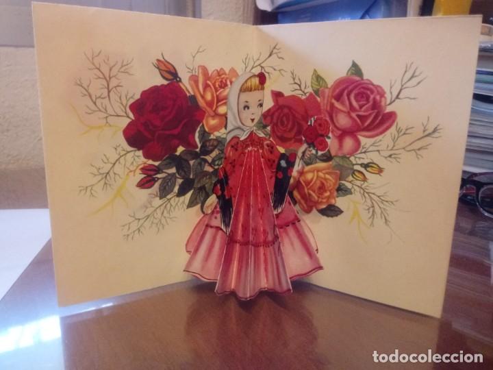 Postales: Postal de flores con tridimensional interior - Foto 1