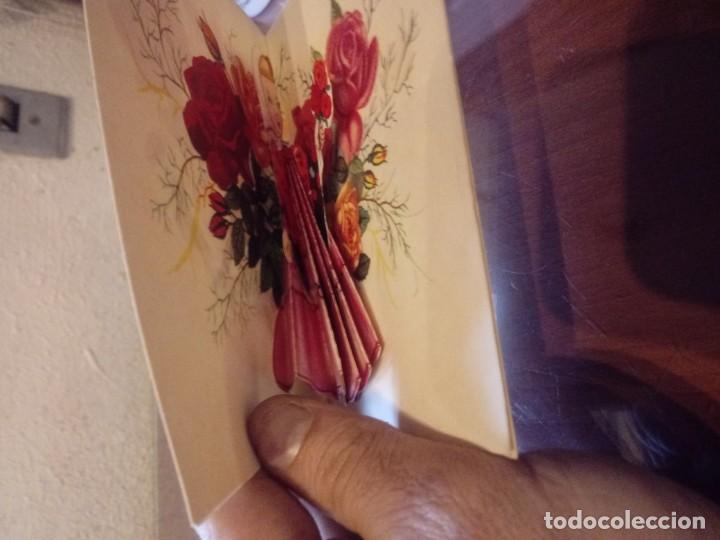 Postales: Postal de flores con tridimensional interior - Foto 3
