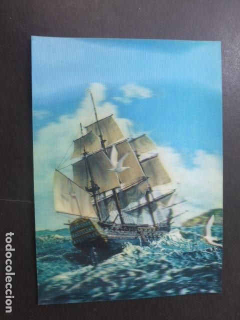 Postales: BARCO EN ALTA MAR POSTAL 3D 3 DIMENSIONES - Foto 1