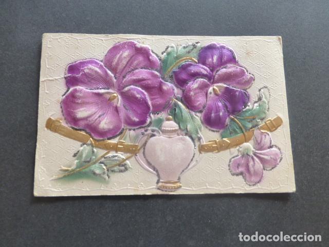 Postales: POSTAL FLORES EN RELIEVE - Foto 1