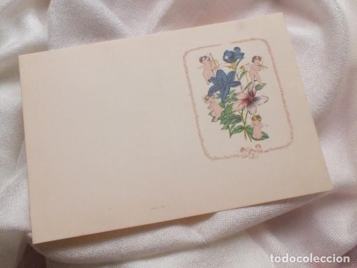 Cartoline: TARJETA POSTAL ANTIGUA FELICITACI&Oacute;N PRECIOSA DECORACI&Oacute;N SIN USO