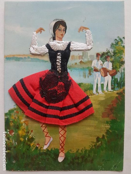 Postales: VASQUITA COSIDA POSTAL TIPICA - Foto 1