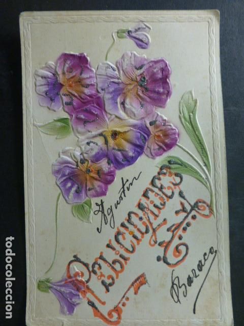 Postales: FLORES EN RELIEVE POSTAL - Foto 1