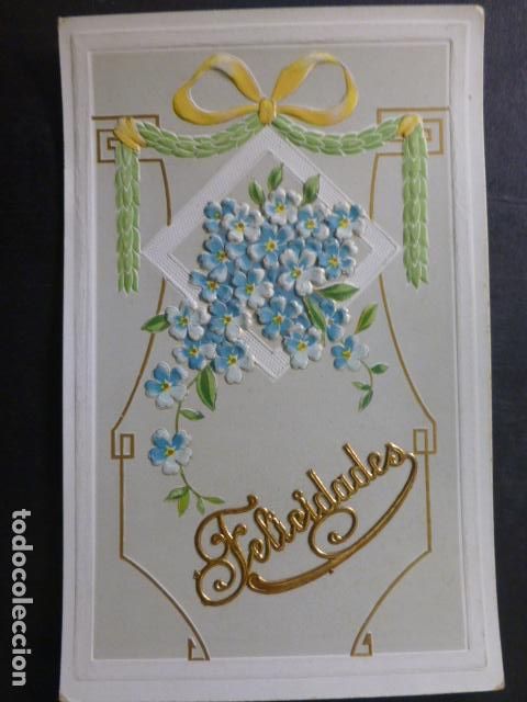 Postales: FLORES EN RELIEVE POSTAL - Foto 1
