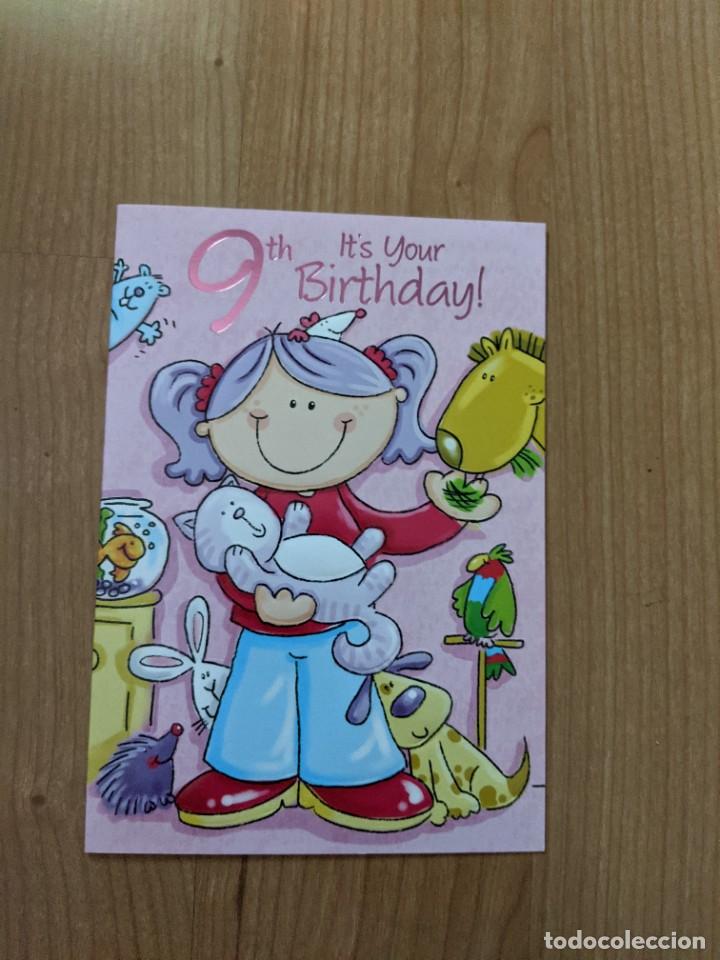 Postales: POSTAL CUMPLEA&Ntilde;OS DOBLE (MANUSCRITA) - Foto 1