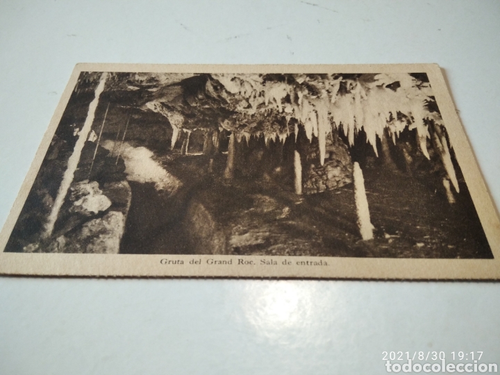 Cartes Postales: Postal antigua Gruta del grand Roc, sala de entrada