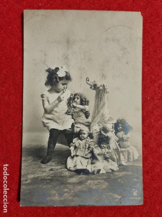 Cartoline: ANTIGUA POSTAL DE NI&Ntilde;A CON JUGUETES ORIGINAL P1101