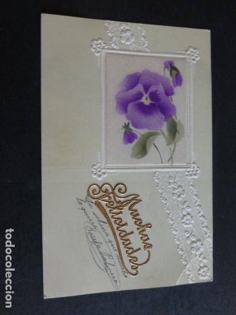Postales: FLORES EN RELIEVE POSTAL - Foto 1