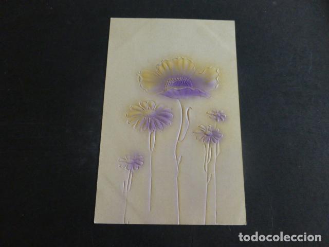 Postales: FLORES EN RELIEVE POSTAL - Foto 1