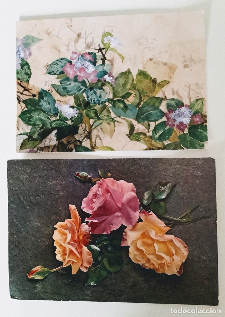 Postales: Lote de dos postales de flores - Foto 1