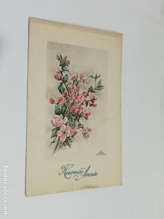 Postkarten: TARJETA POSTAL. FELICITACI&Oacute;N A&Ntilde;O. RAMILLETE DE FLORES ROSAS