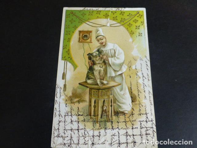 Postales: ARLEQUIN Y PERRO POSTAL - Foto 1