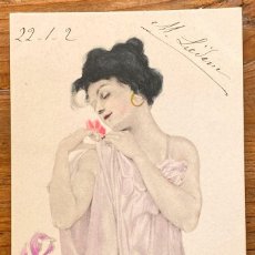 Postales: RAPHAEL KIRCHNER M. MUNK VIENNE, ART NOUVEAU, MODERNISTA, CIRCULADA EN 1902 CON SELLO DEL GABINETE P. Lote 355788895
