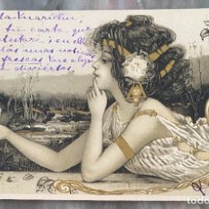 Postales: ART NOUVEAU, MODERNISTA, KIRCHNER RAPHAEL, FEMME À L'OISEAU, CIRCULADA EN 1902. Lote 355876330