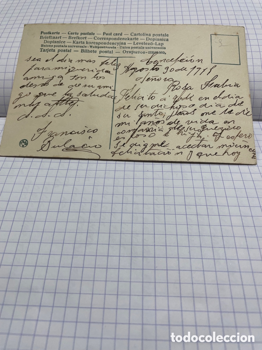 Postales: Carte postale relieve 1911 circulada - Foto 2