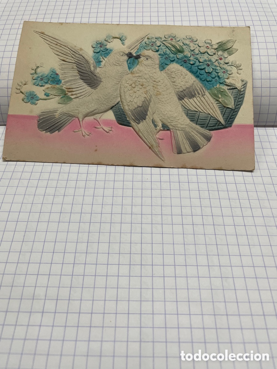 Postales: Carte postale relieve 1911 circulada - Foto 1