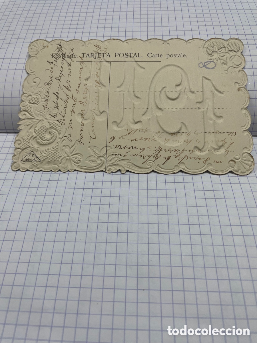 Postales: Carte postale relive 1911 circulada - Foto 2