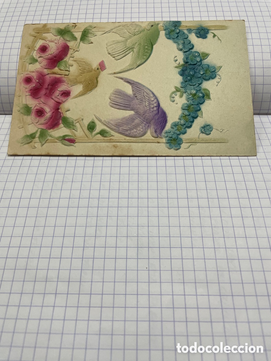 Postales: Carte postale relieve circulada 1913 - Foto 1