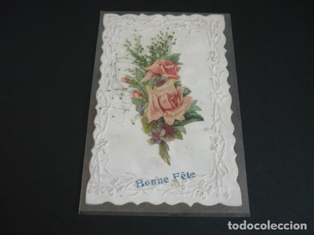 Postales: FLORES EN RELIEVE POSTAL - Foto 1