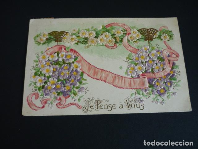 Postales: FLORES EN RELIEVE POSTAL - Foto 1