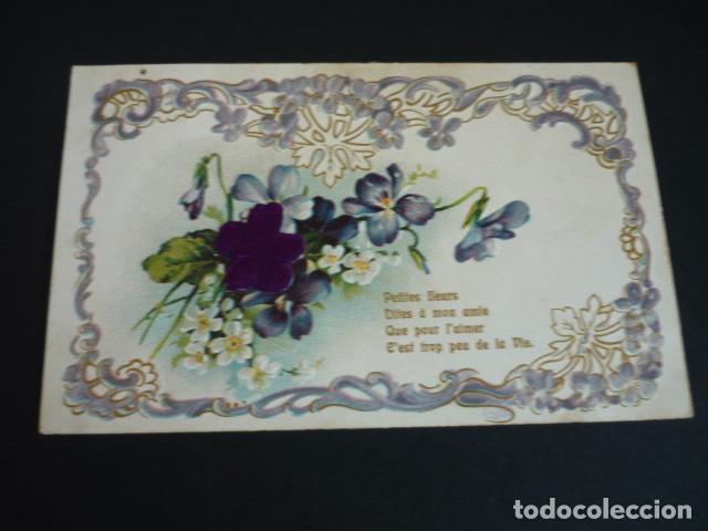 Postales: FLORES EN RELIEVE POSTAL - Foto 1