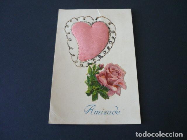 Postales: CORAZON EN TELA POSTAL - Foto 1