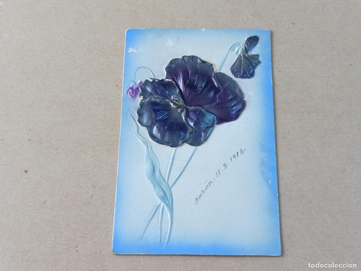 Postales: POSTAL FLOR - CON RELIEVE - Foto 1