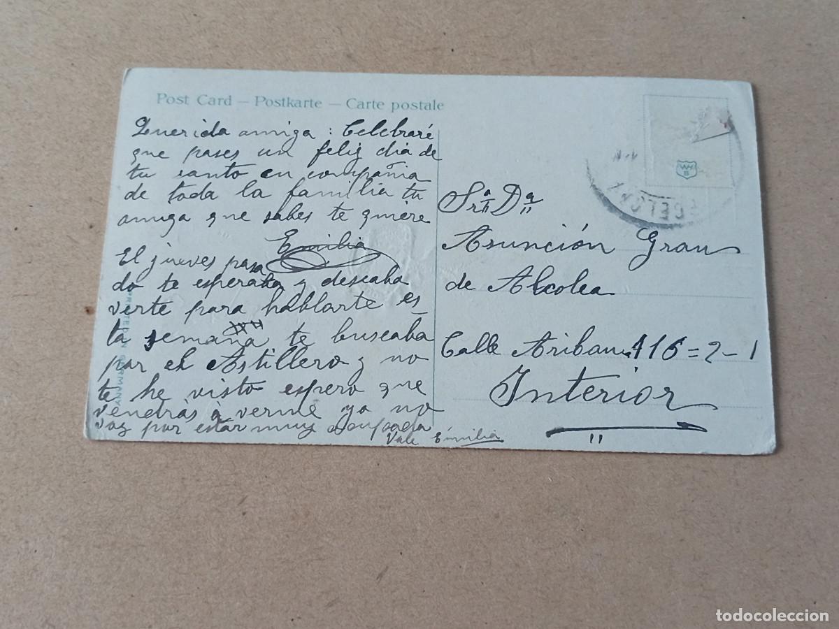 Postales: POSTAL NI&Ntilde;A CON PERRO - CON RELIEVE - Foto 2