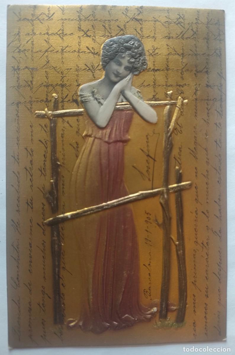 Postales: POSTAL CON RELIEVE CIRCULADA - Foto 1
