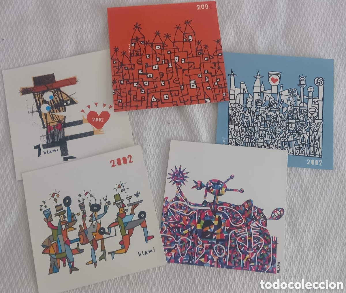 Postales: SINGULAR LOTE DE 5 POSTALES EUSKALTEL 2002 - Foto 1