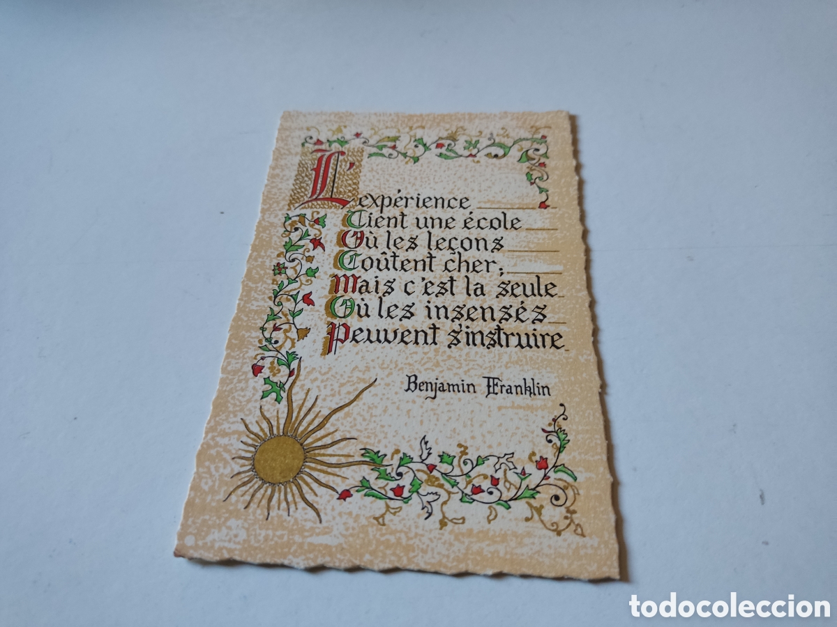 Postales: Postal pensamiento de Benjam&iacute;n Franklin - Foto 1