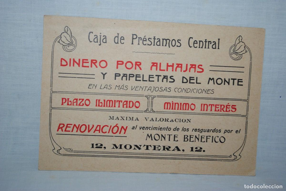 Postales: CAJA DE PRESTAMOS CENTRAL . MONTERA , 12 - Foto 2
