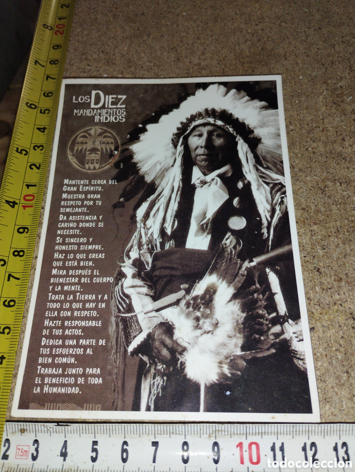 Postales: Postal de los 10 mandamientos indios - Foto 1