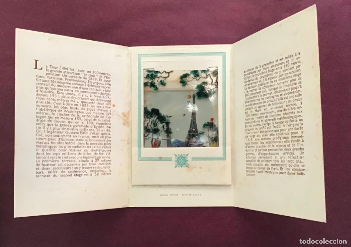 Postales: TORRE EIFFEL, POSTAL EN RELIEVE Y HISTORIA - Foto 1