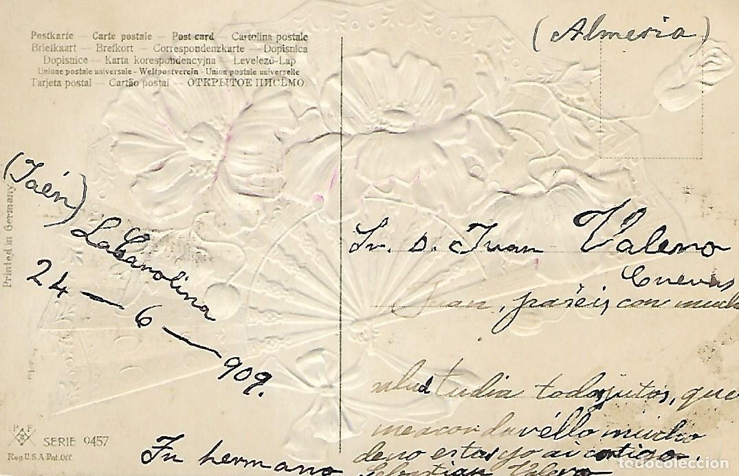 Postales: ANTIGUA POSTAL - ABANICO CON RELIEVES - Foto 2