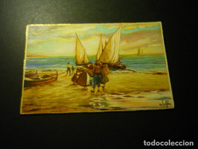 Postales: PESCADORES EN PLAYA POSTAL - Foto 1