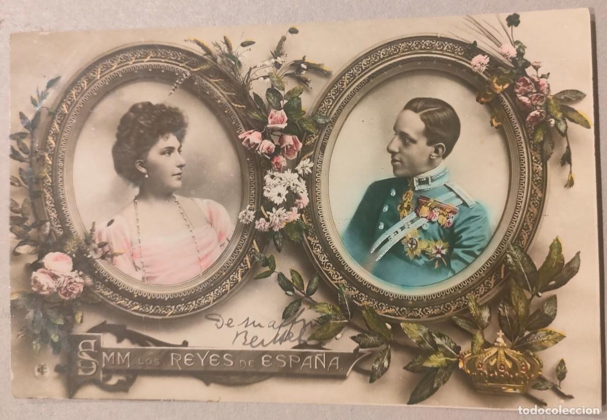 Postales: REYES DE ESPA&Ntilde;A CIRCULADA Y COLOREADA - Foto 1