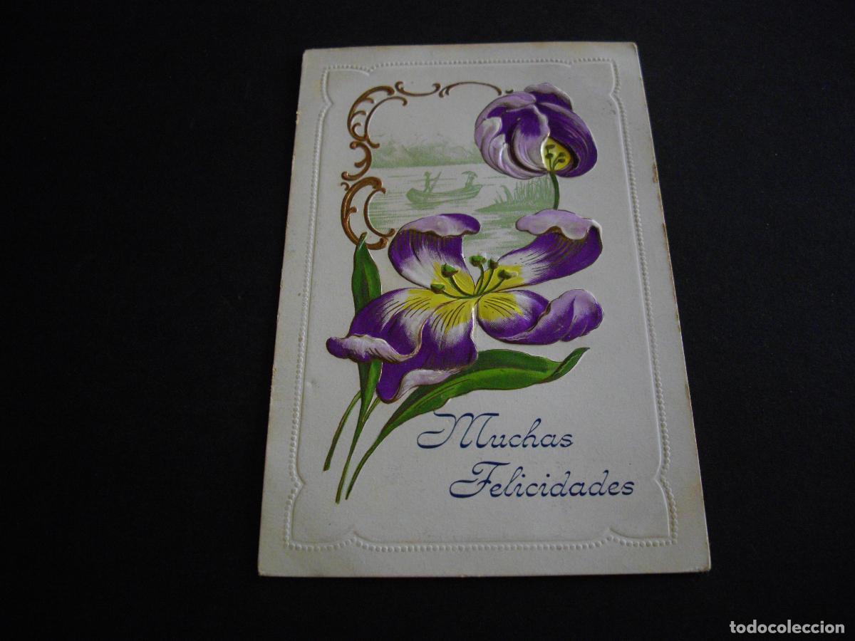 Postales: FLORES EN RELIEVE POSTAL - Foto 1
