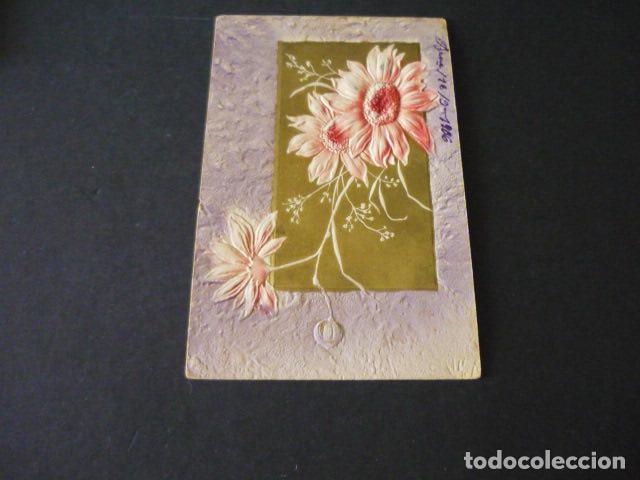 Postales: FLORES EN RELIEVE POSTAL - Foto 1