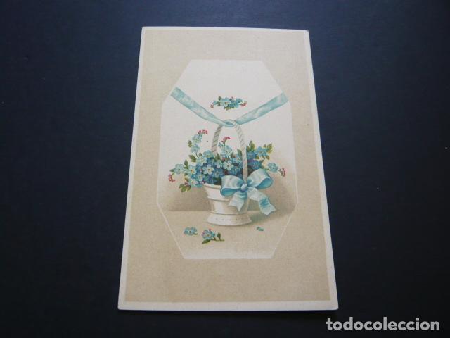 Postales: CESTA CON FLORES POSTAL ILUSTRADA - Foto 1