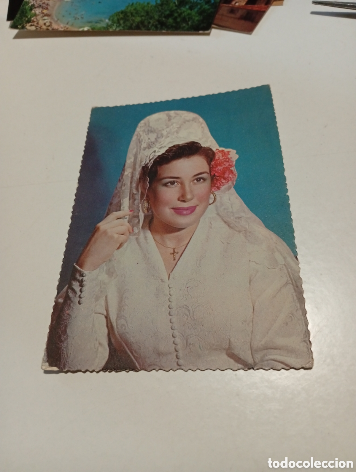 Postales: Postal mujer con mantilla - Foto 1