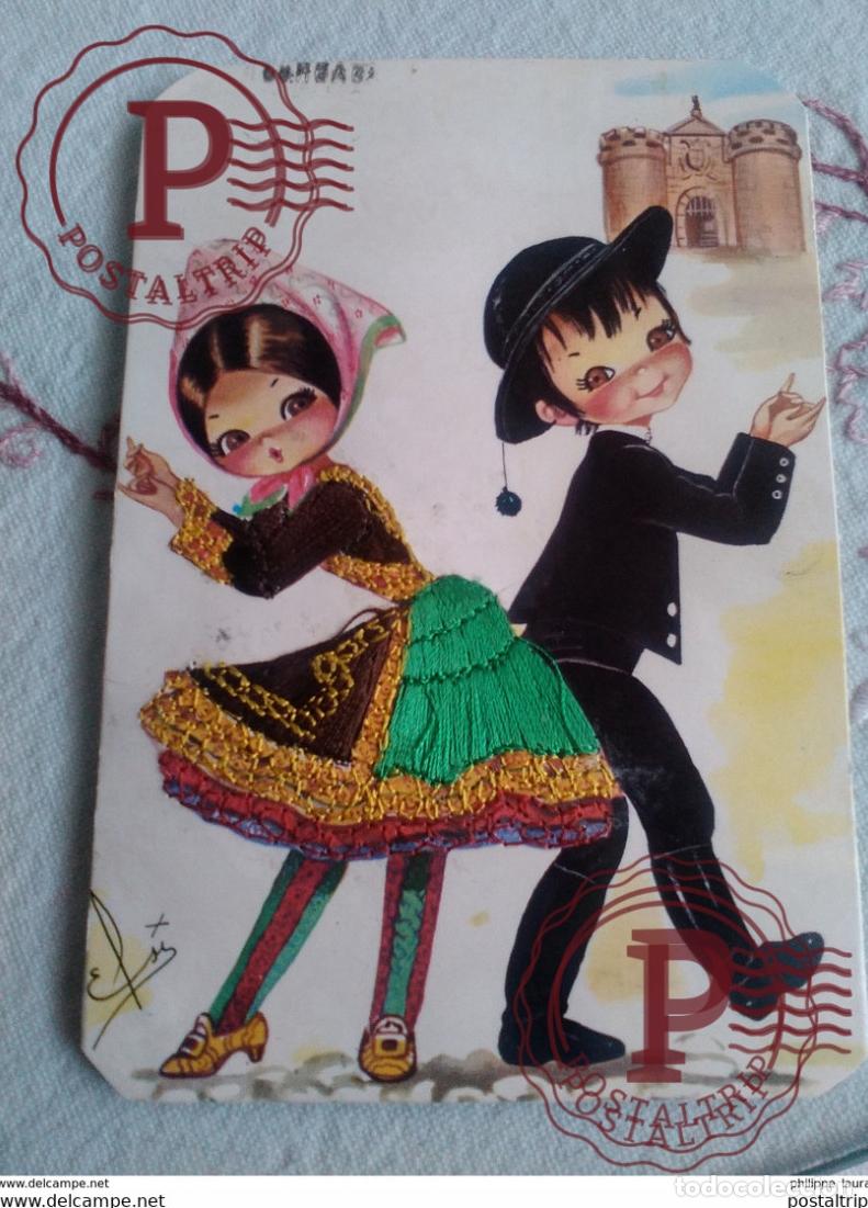 Postales: POSTAL BORDADA FOLKLORE - Foto 1