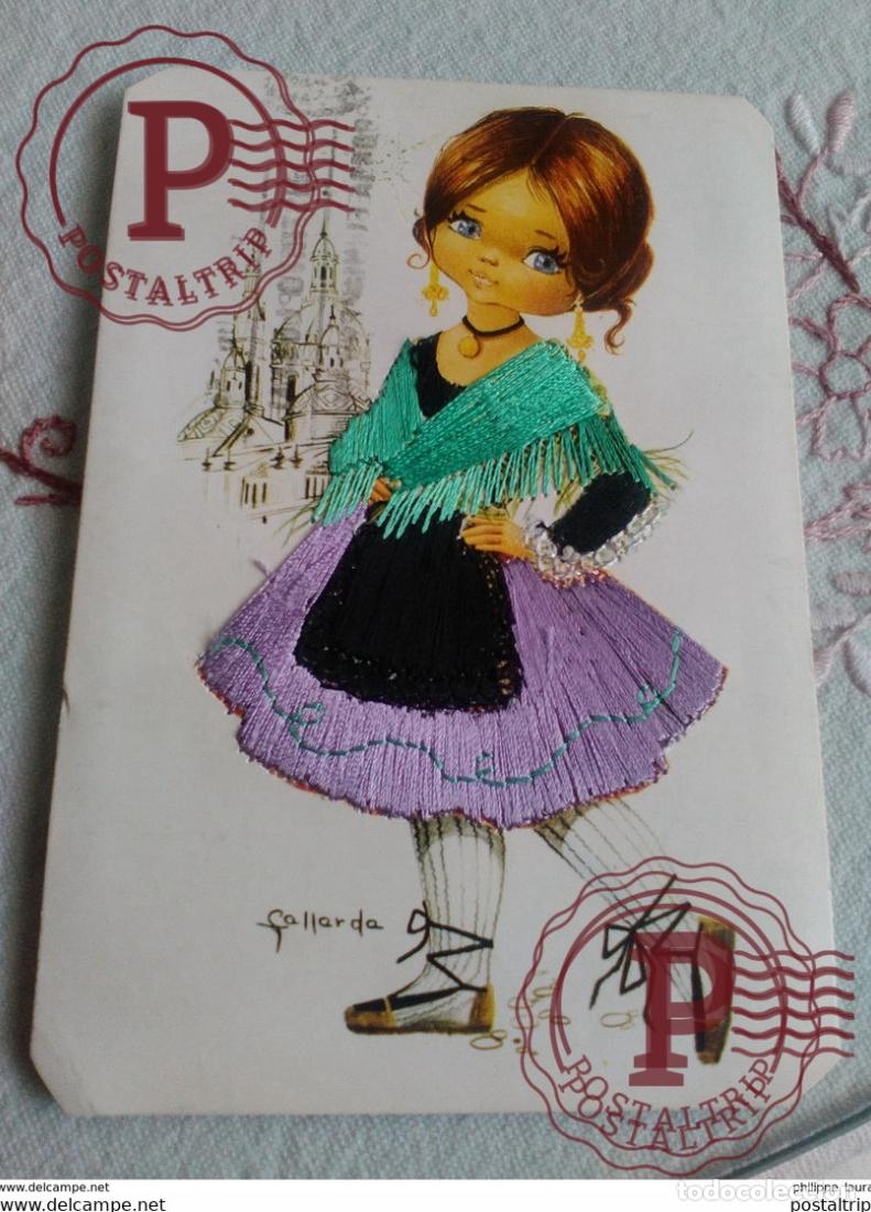 Postales: POSTAL BORDADA FOLKLORE. - GALLARDA - Foto 1