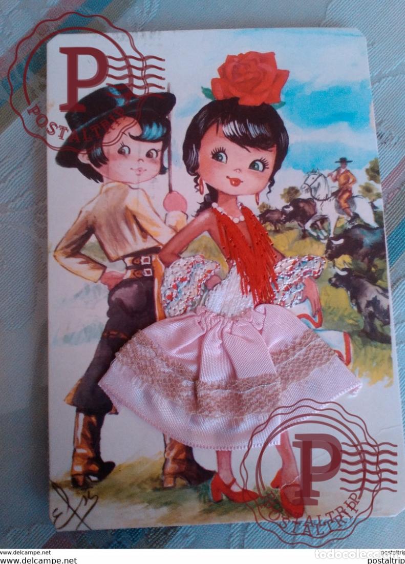 Postales: POSTAL BORDADA. FLAMENCOS - Foto 1