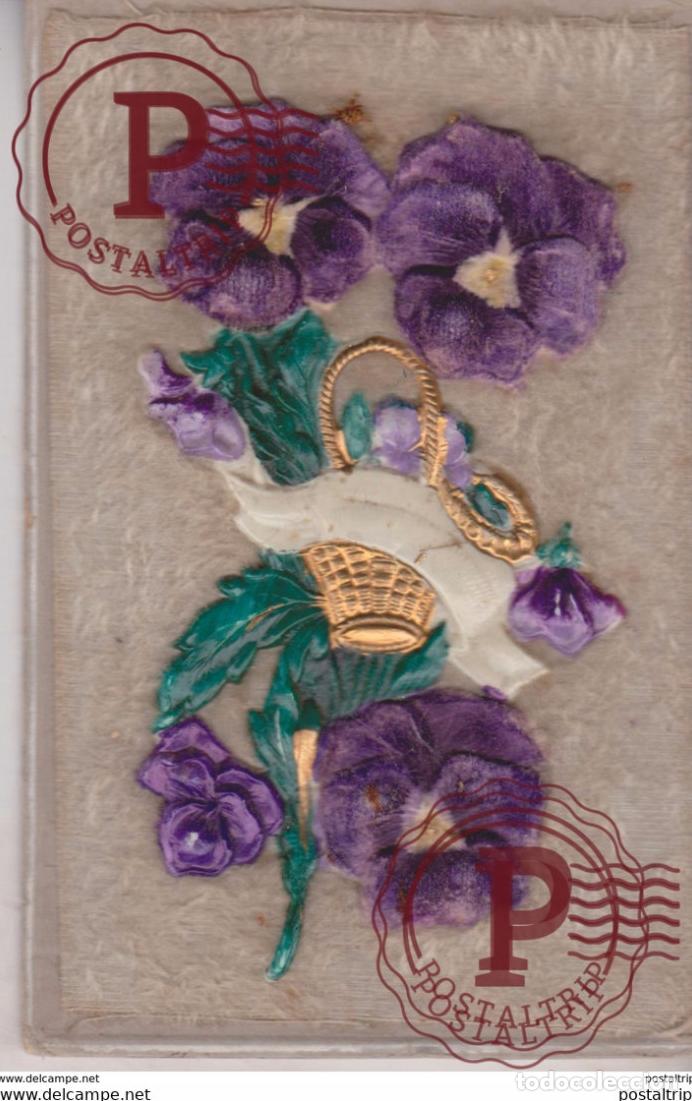 Postales: en relief 1911 flores fleures - Foto 1