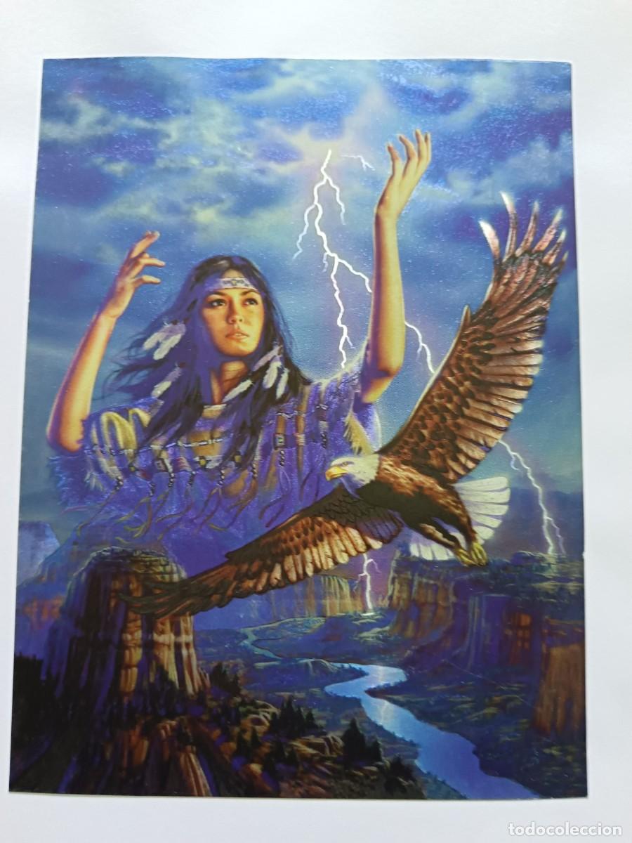 Postales: POSTALES TIPO FLUORESCENTES. 4 POSTALES TEM&Aacute;TICA INDIOS DEL OESTE - Foto 1