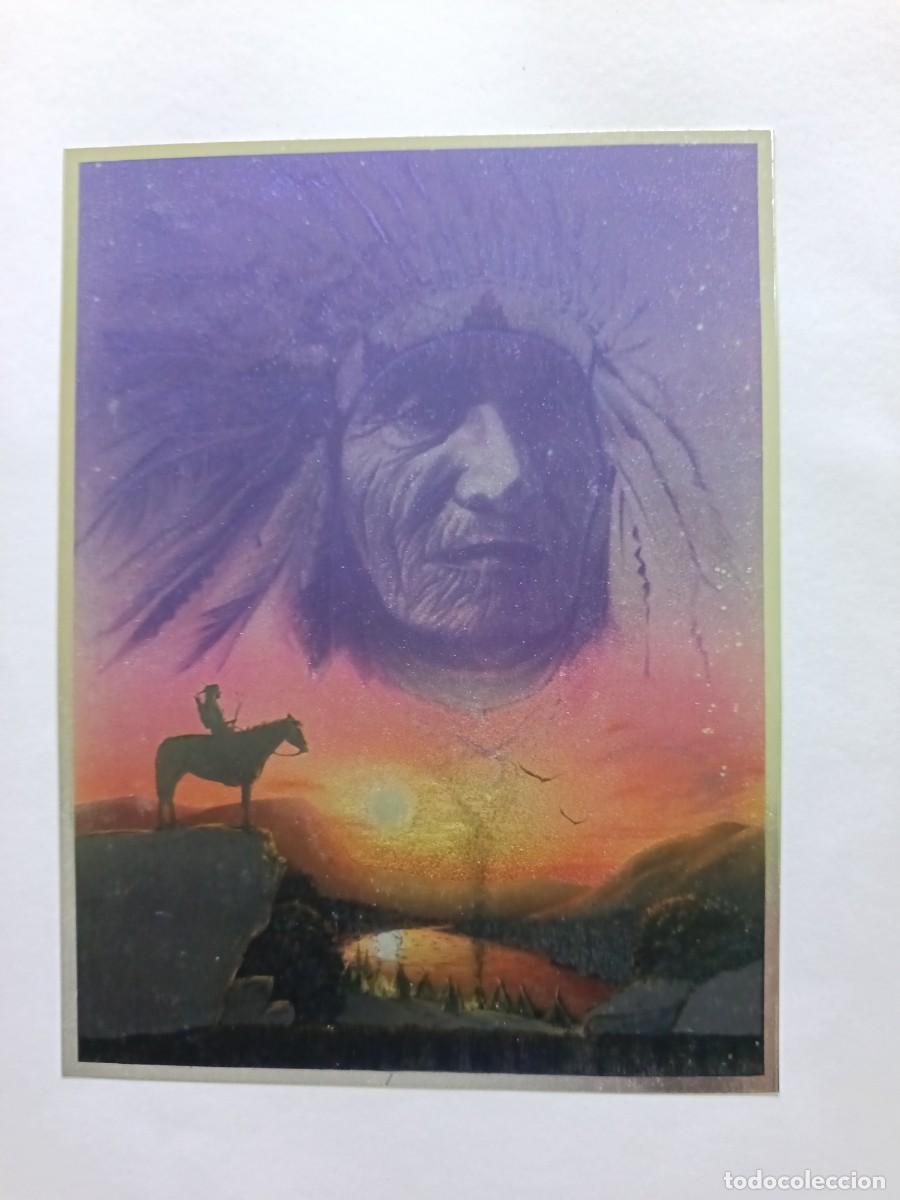 Postales: POSTALES TIPO FLUORESCENTES. 4 POSTALES TEM&Aacute;TICA INDIOS DEL OESTE - Foto 3