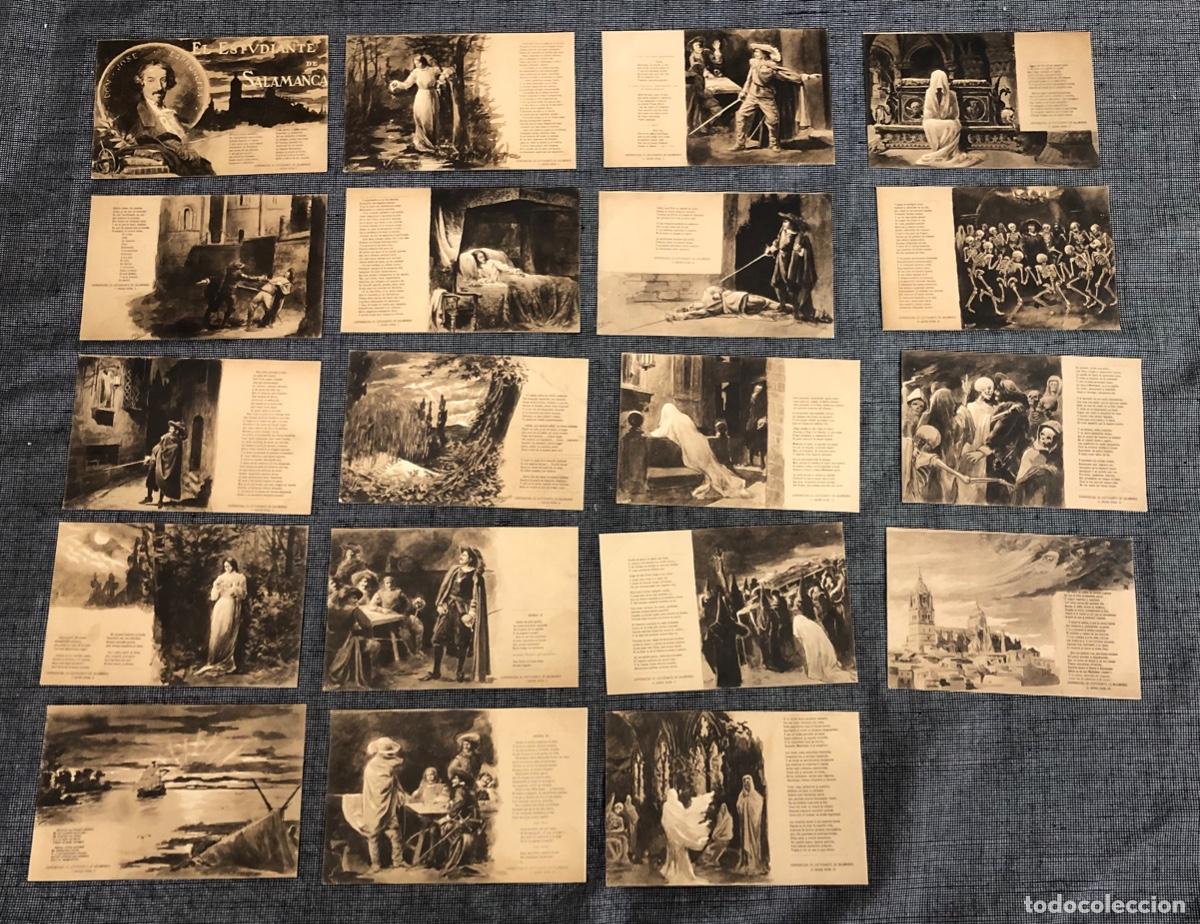 Postales: LOTE 20 TARJETAS POSTALES EL ESTUDIANTE DE SALAMANCA DON JOSE ESPRONCEDA. SERIES I Y II, N&ordm; 1 AL 10