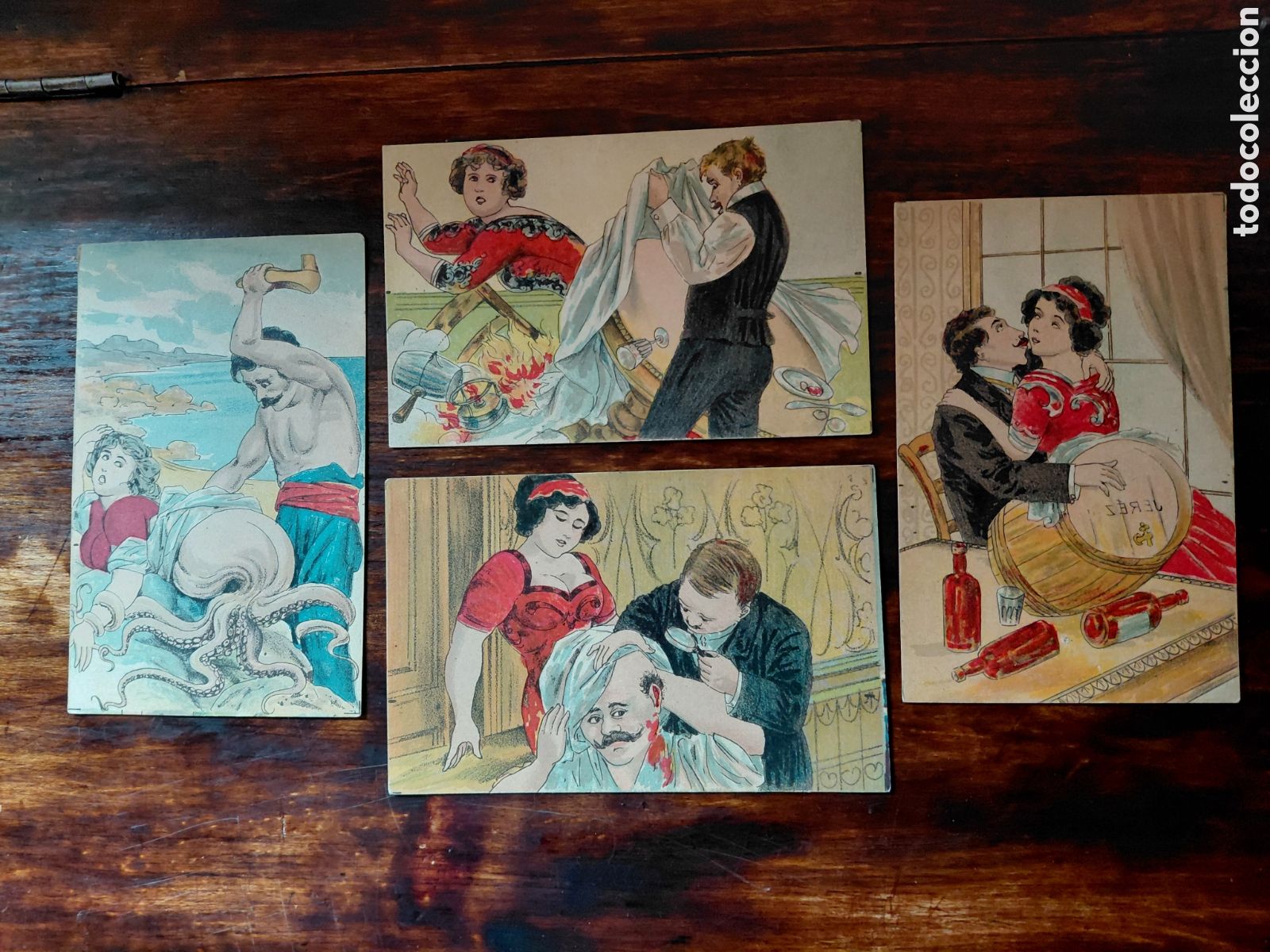 Postales: LOTE DE 4 POSTALES EROTICAS DE PRINCIPIOS DE SIGLO XX